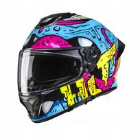 Motociklininko šalmas HJC C71 Squeeze mėlynas/geltonas XS