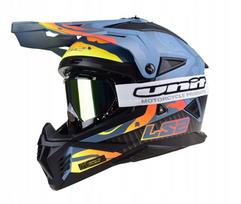 Krosinis šalmas LS2 MX708 Fast II, matinės tamsiai pilkos spalvos, enduro, su akiniais, dydis M