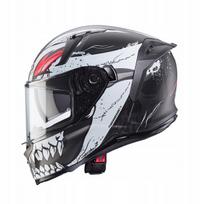 Motociklininko šalmas Caberg Avalon X, pilnai dengiantis, juoda/balta, XL