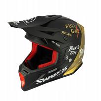 Motokroso šalmas SWAPS S818 FULL GAS, juodas/auksinis, ECE-R 22.06, dydis L