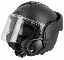 Motociklininko šalmas EIGHT FlipTech, nulenkiamas, juodas matinis, L dydis, tinka interkomui