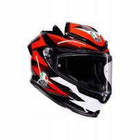 Motociklininko šalmas AGV K6 S, juoda/raudona/balta, S dydis