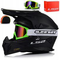 Motociklo šalmas LS2 MX708 FAST II su akiniais, lengvas enduro/cross/quad/ATV