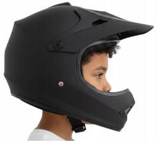 Vaikiškas juodas matinis šalmas keturračiui, BMX, dviračiui, paspirtukui, dydis L (57-58 cm)