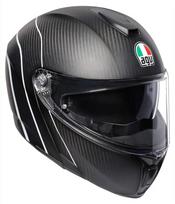 Motociklininko šalmas AGV SPORTMODULAR REFRACTIVE, anglies pluošto, juodas/pilkas, matinis