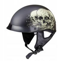 Motociklininko atviras šalmas W-TEC Black Heart Rednut, kaukolės dizainas