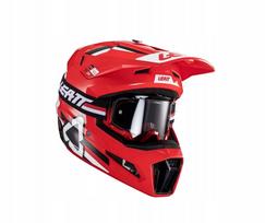 Motociklininko šalmas LEATT 3.5 raudonas + XL akiniai