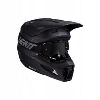 Motociklininko šalmas LEATT 3.5 Stealth Black XXL su akiniais