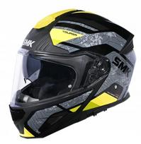 Motociklo šalmas SMK JAW GL264/S, pilkas/geltonas