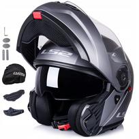 Motociklininko šalmas LS2 FF908 Strobe II, matinės titano spalvos, XS dydis