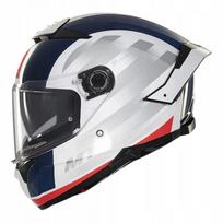 Motociklininko šalmas MT THUNDER 4 SV Threads, blizgus baltas/mėlynas/raudonas