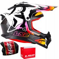 Motociklo šalmas LS2 MX708 FAST II, baltas blizgus, krosinis/keturračiui