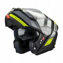 Motociklininko šalmas MT GENESIS SV STROKE B13, juodas/fluorescuojantis, XL