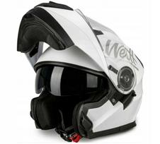 Motociklininko šalmas WESTT Torque X Jaw, baltas, L, su dvigubu vizoriumi