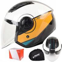 Atviras motociklo šalmas LS2 OF616 Airflow II, balta/ruda, dydis L