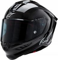 Motociklo šalmas ALPINESTARS Supertech R10, anglies pluošto, juodas, XS