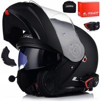Motociklininko šalmas LS2 FF908 Jaw, juodas matinis, su VITO Bluetooth interkomu