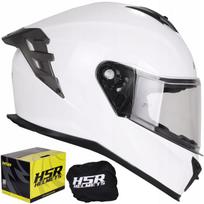 Motociklo šalmas HSR HS986, baltas blizgus, su Pinlock, tinkamas motoroleriams