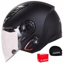 Atviras motociklo šalmas LS2 OF616 Airflow juodas matinis su Bluetooth interkomu