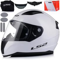 Motociklininko šalmas LS2 FF353 Rapid II, blizgus baltas, su Pinlock sistema, ECE R22.06