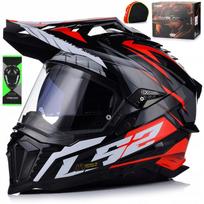 Motociklininko šalmas LS2 MX701 Explorer Spire raudonas su Pinlock ir Blend 22.06
