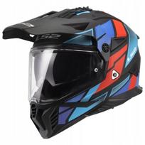 Enduro šalmas LS2 MX702 Pioneer II, juodas/raudonas/mėlynas, XL dydis