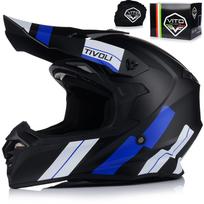 Motociklo šalmas VITO TIVOLI juodas/mėlynas, enduro/keturračiams