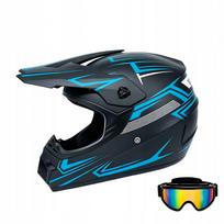Motociklininko šalmas Cross Light Enduro su akiniais, dydis S (53-54 cm)