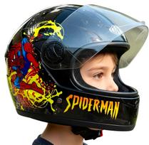 Vaikiškas integralinis šalmas SPIDERMAN, juodas, motociklui, 49–52 cm
