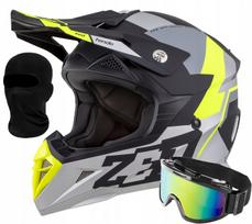 Kroso ir enduro šalmas ZED X1.9 XS, sidabrinis matinis, ECE2206, su akiniais interkomui