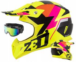 Vaikiškas šalmas ZED X1.9 S 48 cm su akiniais, ECE 22.06 motociklams ir keturračiams