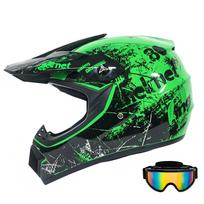 Motociklo šalmas Cross Light Enduro su akiniais, M dydis (55-56 cm)