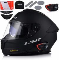 Motociklininko šalmas LS2 FF808 Stream II juodas matinis su Bluetooth interkomu