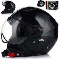 Atviras motociklo šalmas VITO MODA juodas, ECE 22/06