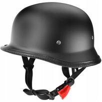 Motociklininko šalmas L dydžio, juodas, Chopper stiliaus, German Veteran Peanut DELUX