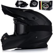 Motociklininko šalmas VITO TIVOLI MAT su akiniais, enduro ir keturračiams