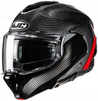 Motociklo šalmas HJC F100 Carbon, juoda/raudona, M dydis