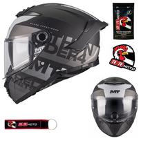 Motociklininko šalmas MT THUNDER 4 SV WAVES, juoda/pilka, matinė