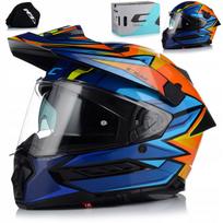 Motociklo šalmas CGM 366 Enduro Cross Quad ATV su stiklu, skydeliu ir blenda
