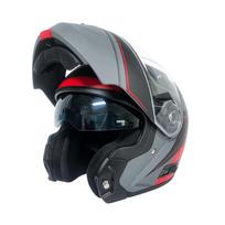 Motociklo šalmas XL dydžio, stiklo pluošto, modulinis, ECE sertifikuotas (61–62 cm)
