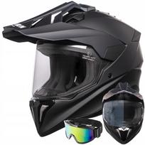 Krosinis enduro šalmas HORN XS 53-54 su antifog stiklu ir akiniais, ECE 22.06