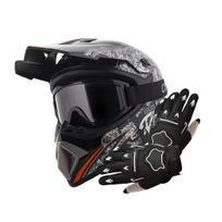 Lengvas krosinis šalmas, pirštinės, akiniai Enduro, dydis S