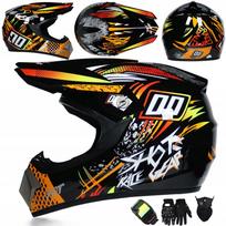 Vaikiška enduro šalmas su pirštinėmis ir akiniais