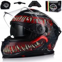 Motociklininko šalmas VITO PRESTO Monster Venom su Pinlock ir Blend sistema