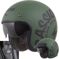 Atviras motociklo šalmas Cassida Oxygen matinis XS (53-54 cm) su blendinio stiklo ECE22-06