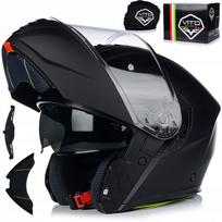 Motociklininko šalmas VITO Furio, juodas matinis, su Jaw Pinlock sistema ir Blend