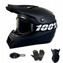 Motociklo šalmas Cross Light su akiniais ir pirštinėmis, dydis M (55–56 cm)