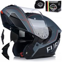 Motociklininko šalmas VITO FURIO pilkas matinis su Pinlock sistema ir Blend