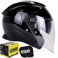 Miesto šalmas HSR HS835, juodas blizgus, elektriniam paspirtukui ir motociklui