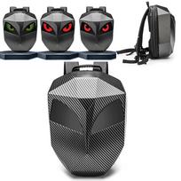 Motociklininko kuprinė su LED akimis, atspari vandeniui, šalmo laikiklis, „Bluetooth“ ekranas